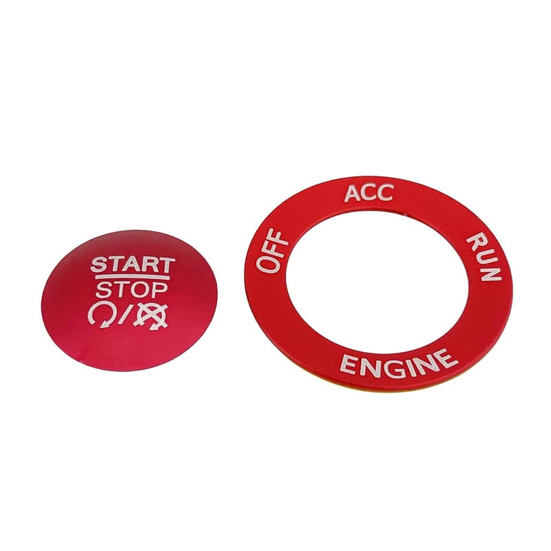 ALETAI Aluminum Alloy Push Start Stop Button Cover Trim for 2015-2021 Challenger RAM Charger - Red - Image 5